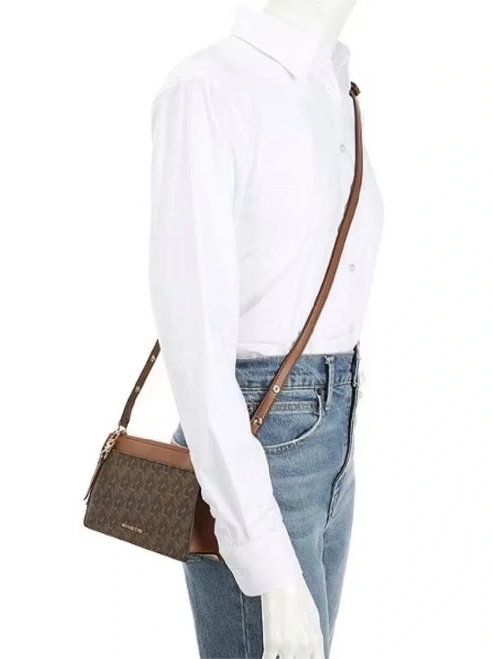 Michael Kors Brown/Black Signature Logo Crossbody
